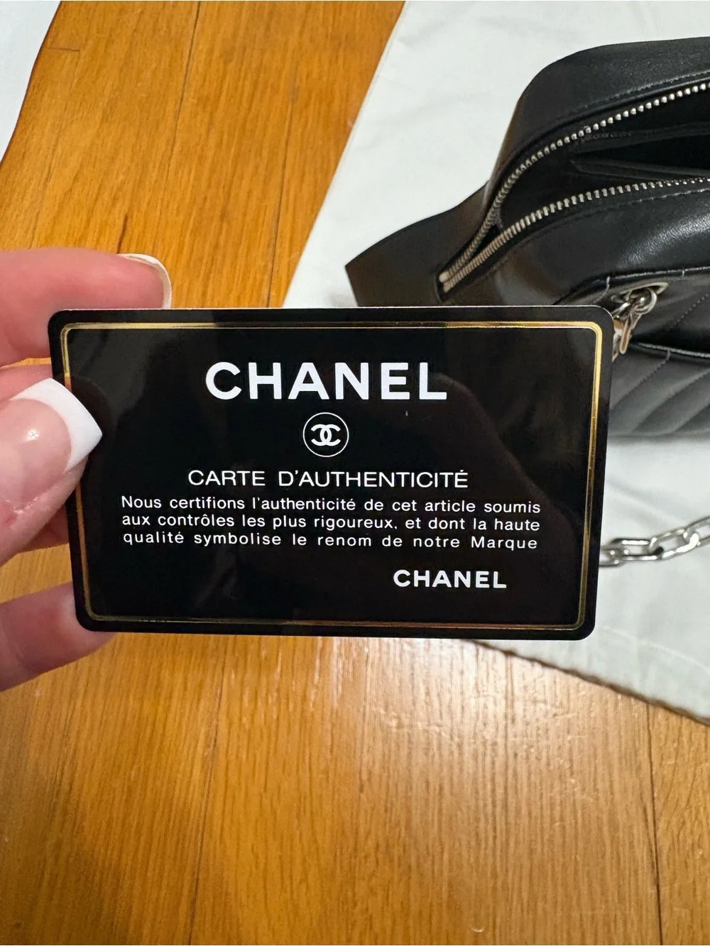 💟Chanel Mademoiselle Vertical Quilted Camera Bag- Black w/ Silver hardware💟